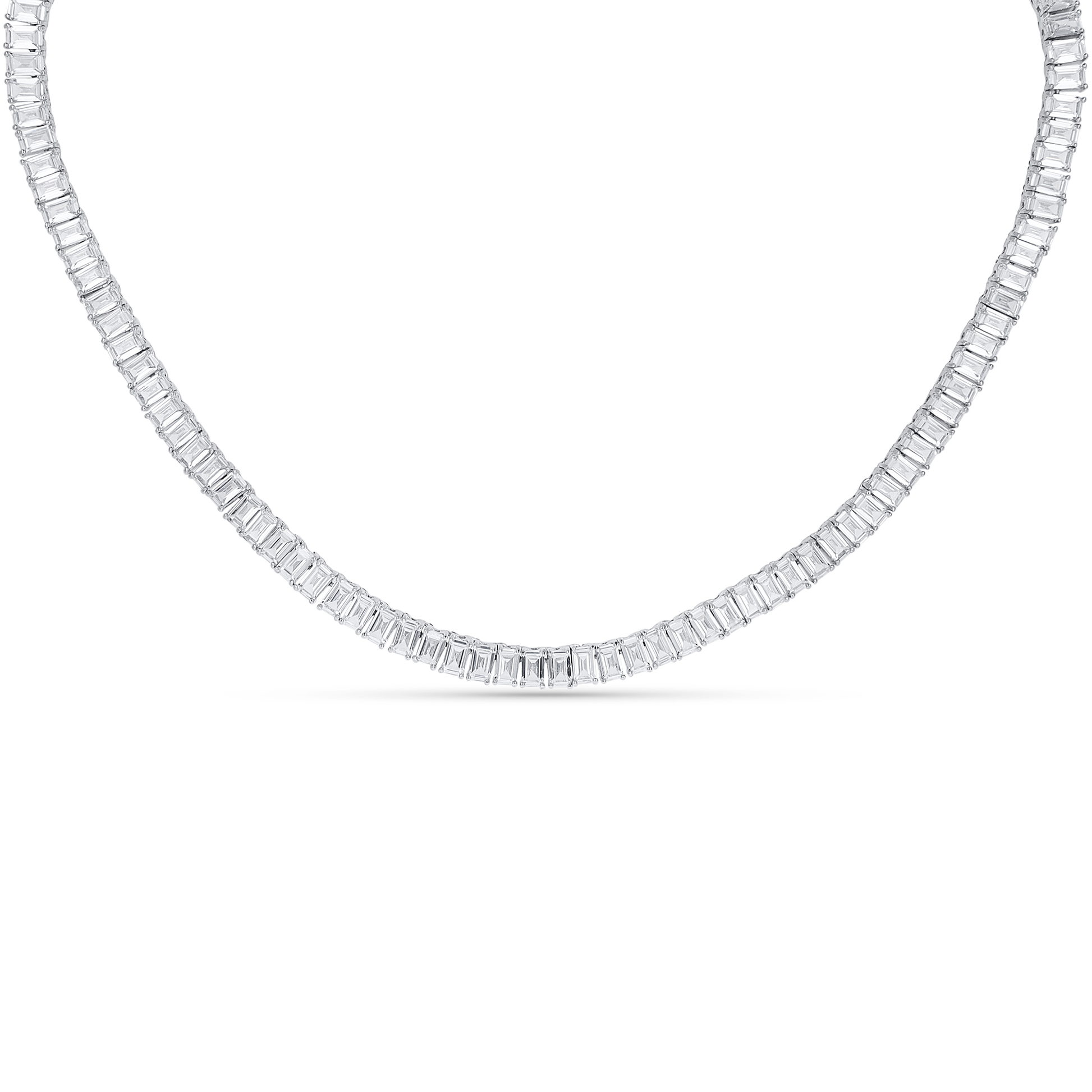 Emerald Cut CZ Tennis Necklace from Alexandra Marks Jewelry
