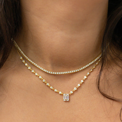 Gold Baguette Necklace 