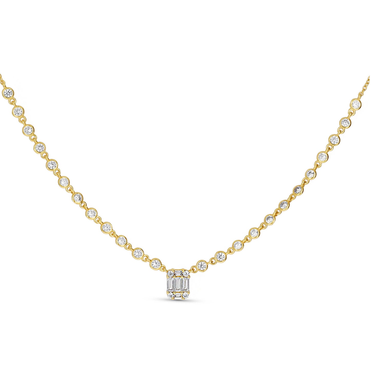 Gold Dainty Tennis Necklace | Alexandra Marks Jewelry