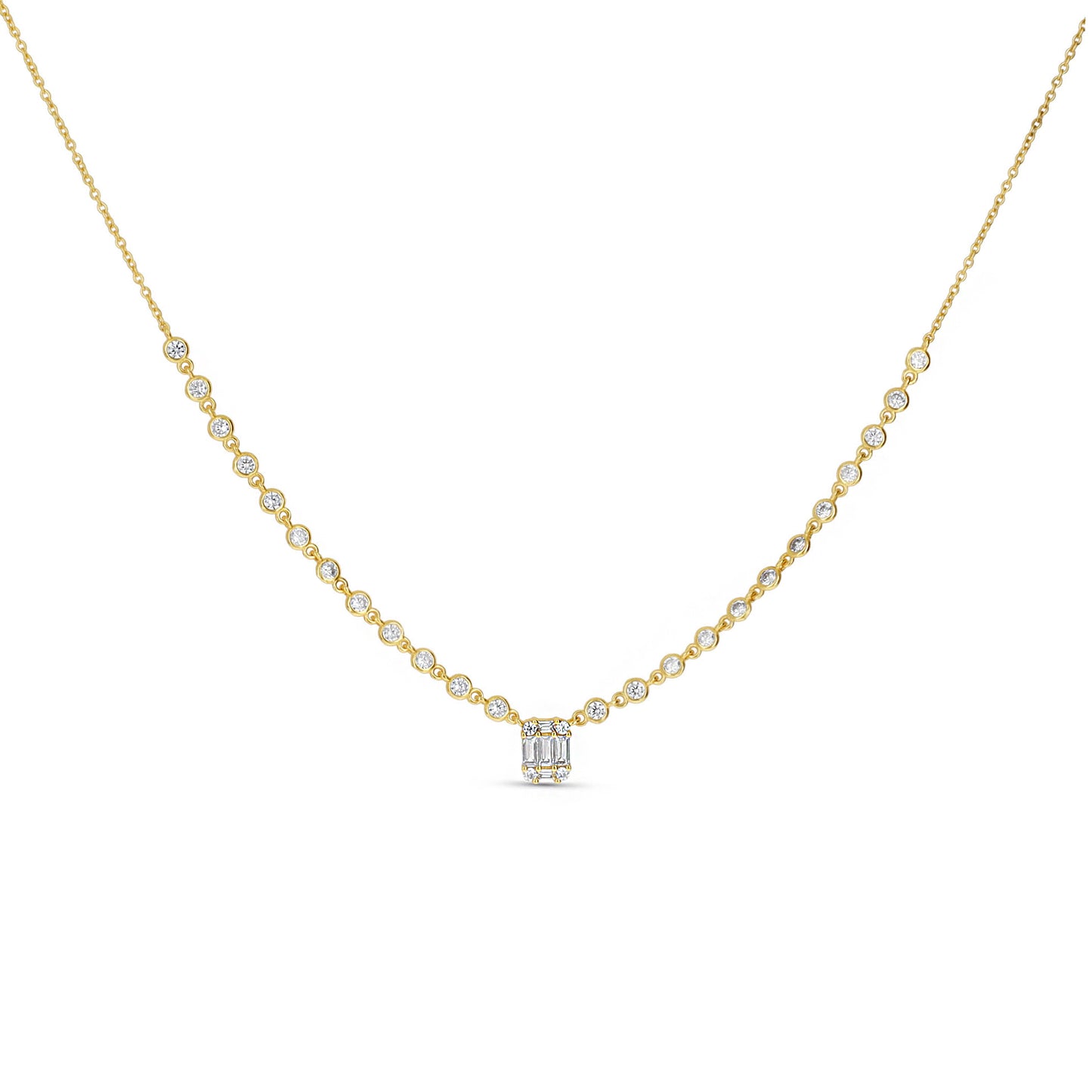 Mixed CZ Thin Tennis Necklace | Alexandra Marks Jewelry