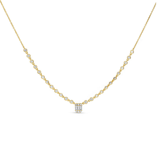 Mixed CZ Thin Tennis Necklace | Alexandra Marks Jewelry