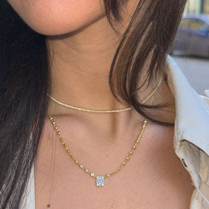 Gold Baguette Tennis Necklace | Alexandra Marks Jewelry