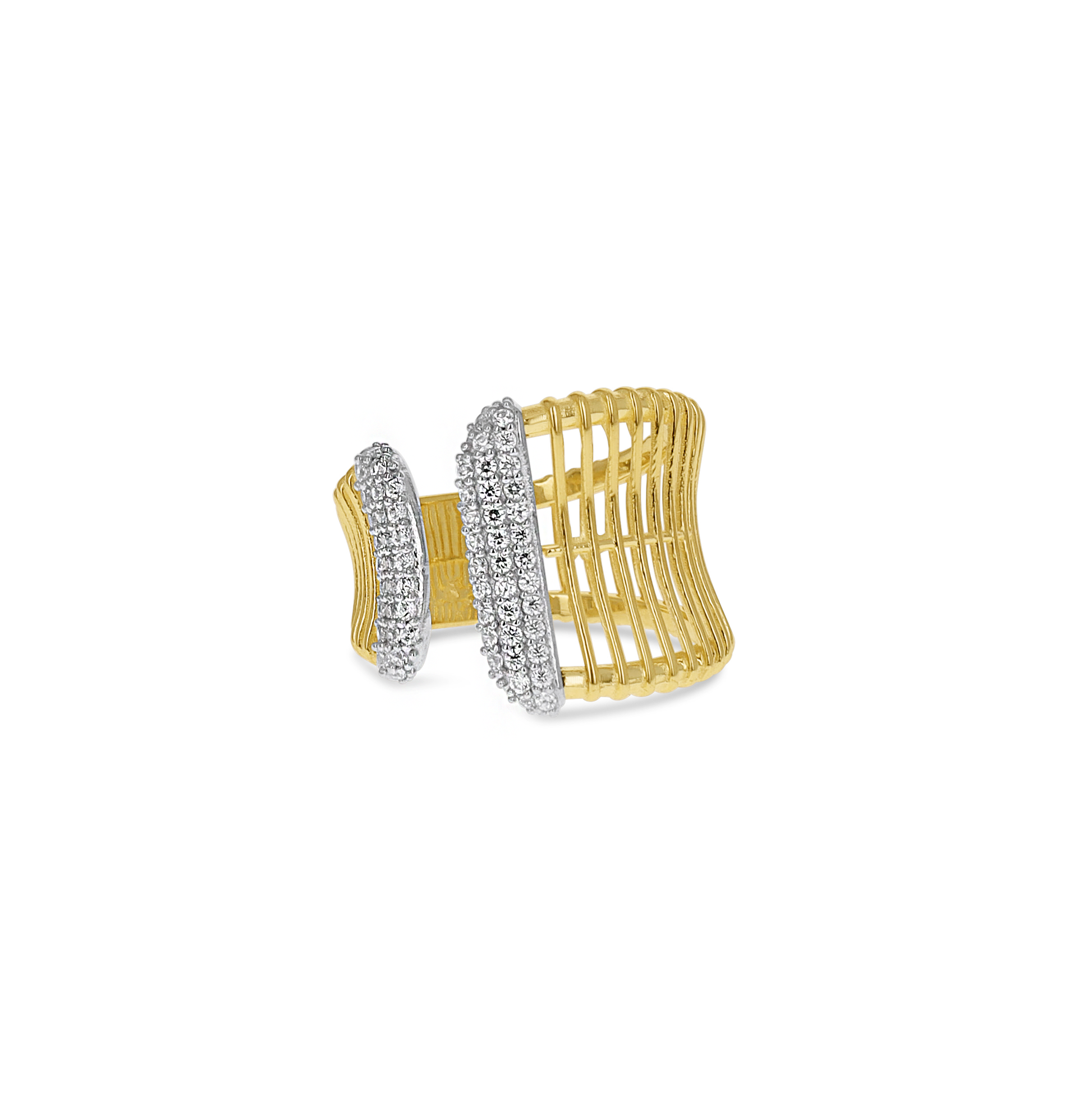 Cocktail Ring in Gold with CZ Stones from Alexandra Marks Jewelry