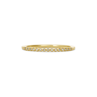 Simple Diamond Bezel Set Stacking Ring in 14kt Yellow Gold from Alexandra Marks Jewelry