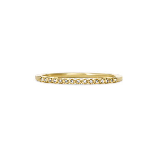 Simple Diamond Bezel Set Stacking Ring in 14kt Yellow Gold from Alexandra Marks Jewelry