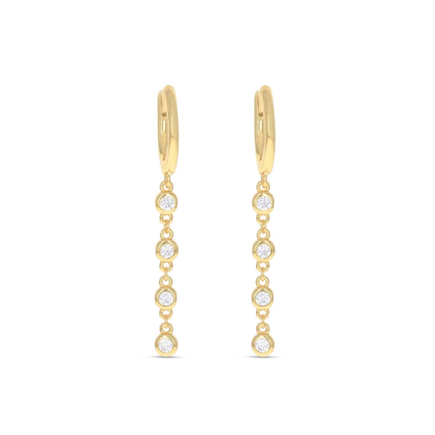 CZ Drop Hoop Earrings in Gold from Alexandra Marks Jewelry