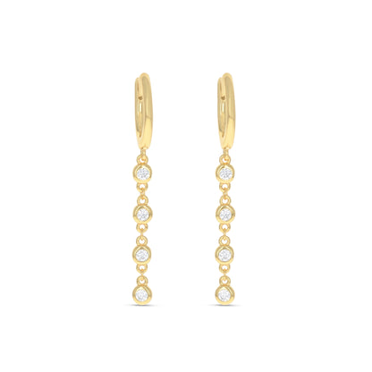 CZ Drop Hoop Earrings in Gold from Alexandra Marks Jewelry