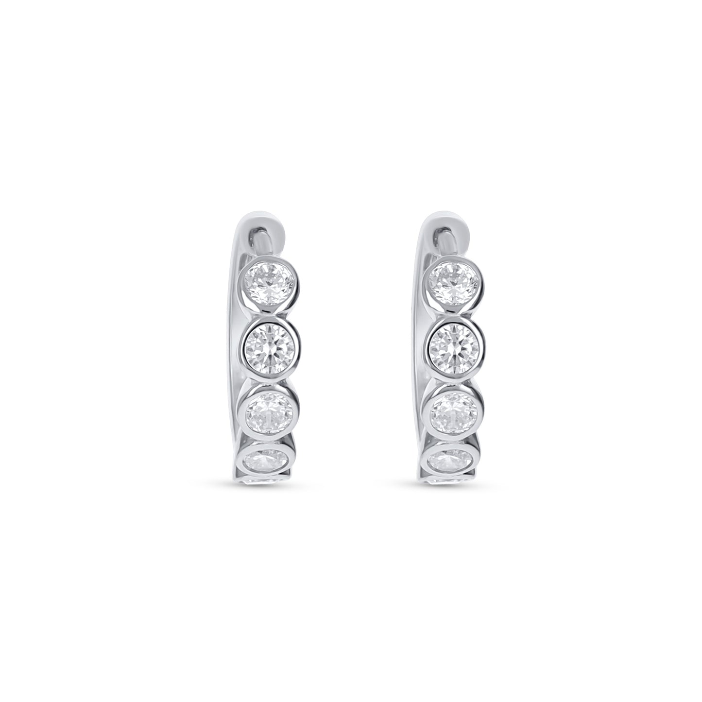 Silver Classic CZ Huggie Hoops From Alexandra Marks Jewelry