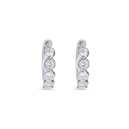 Silver Classic CZ Huggie Hoops From Alexandra Marks Jewelry