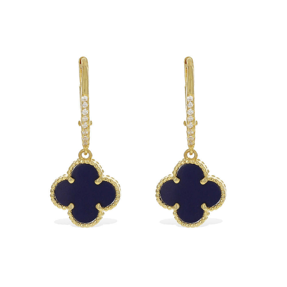 Gold Clover Drop Earrings