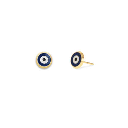 Lucky Evil Eye 14kt Gold Studs | Alexandra Marks Jewelry