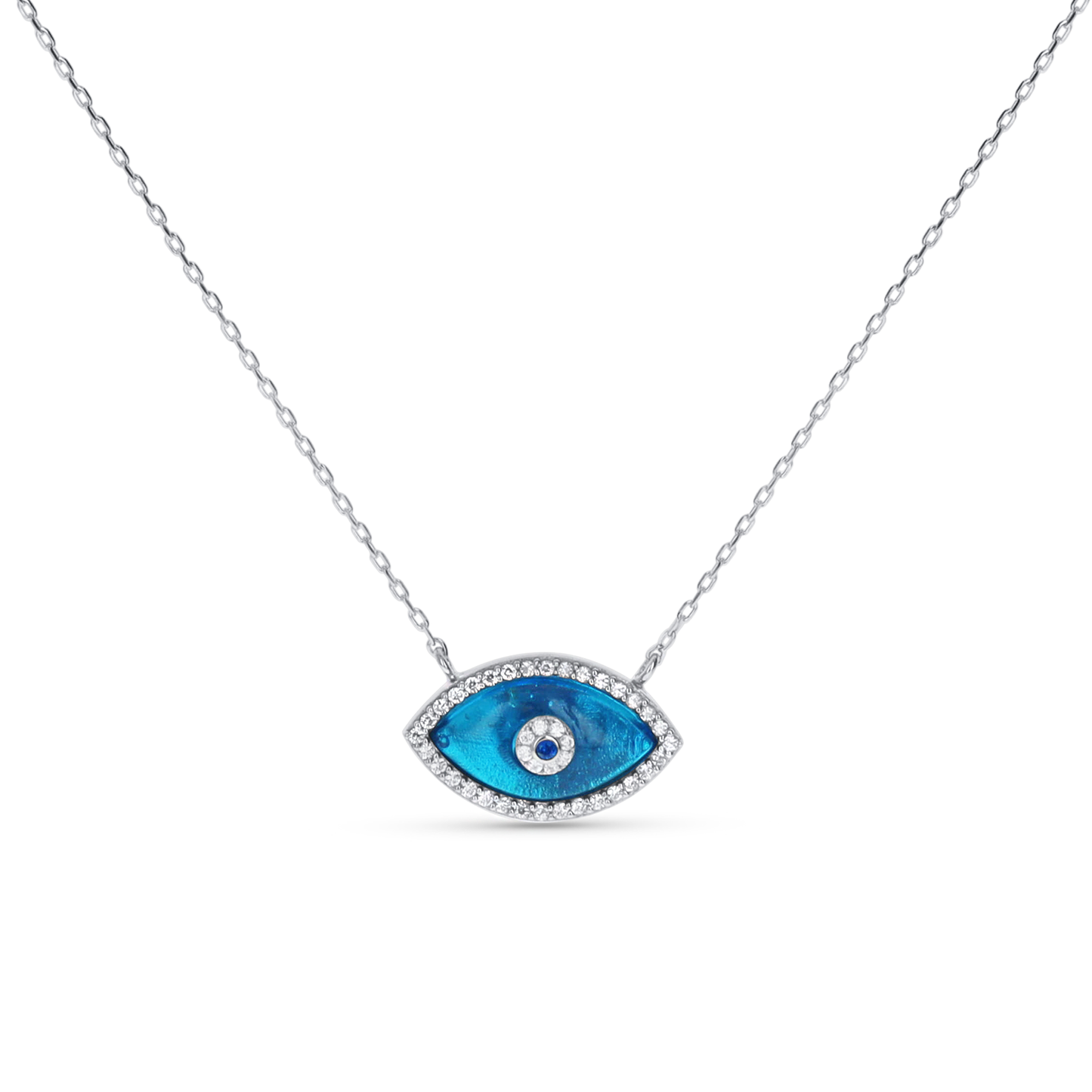Sterling Silver Evil Eye Necklace from Alexandra Marks Jewelry