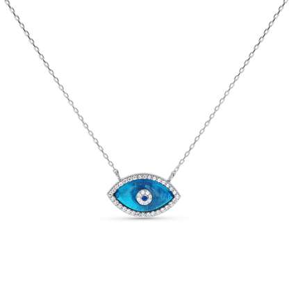 Sterling Silver Evil Eye Necklace from Alexandra Marks Jewelry