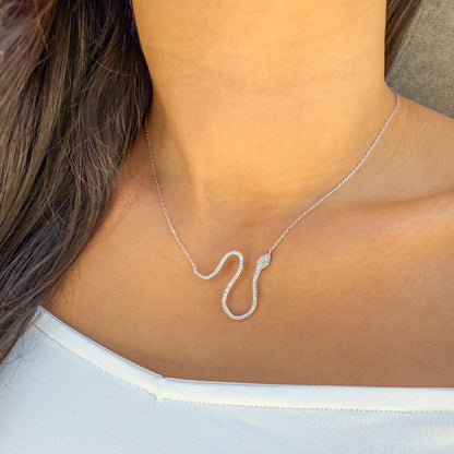 Silver Snake Statement Necklace
