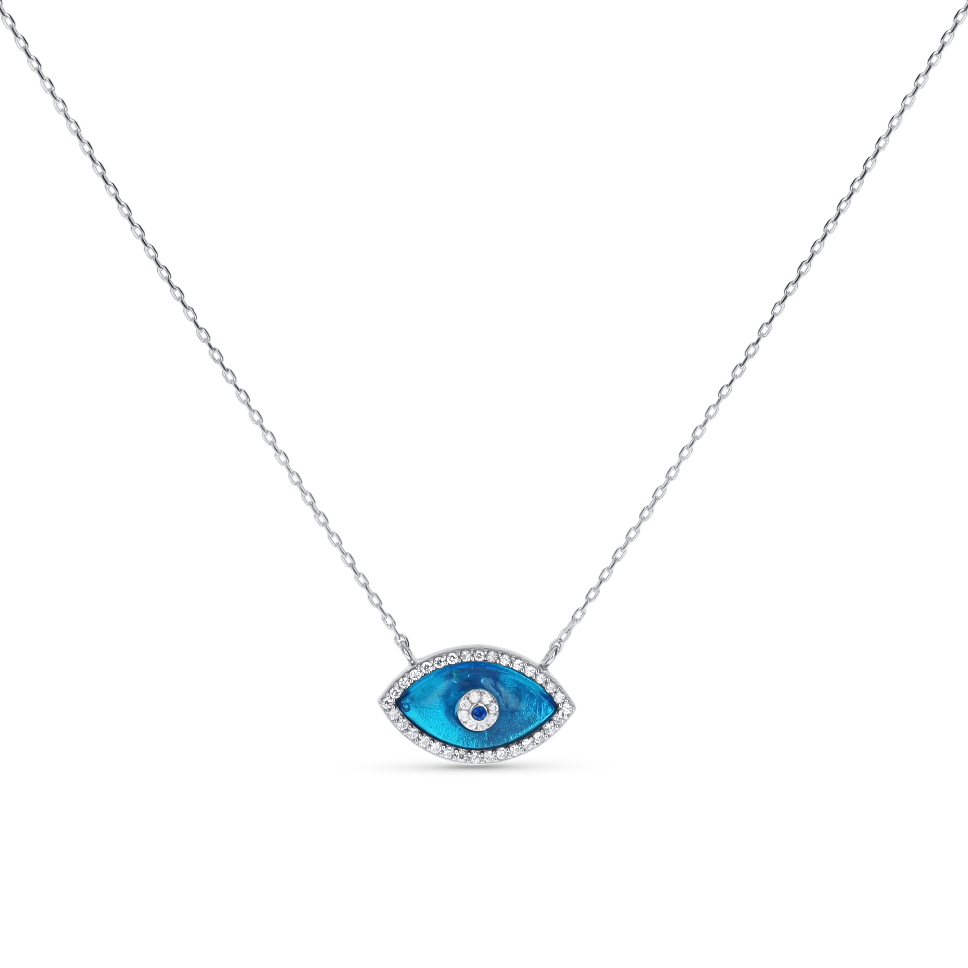 Sterling Silver Evil Eye Statement Necklace from Alexandra Marks Jewelry