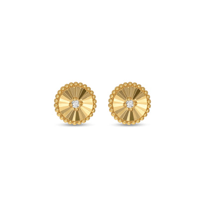 Gold Diamond Cut Disc Studs - Alexandra Marks Jewelry