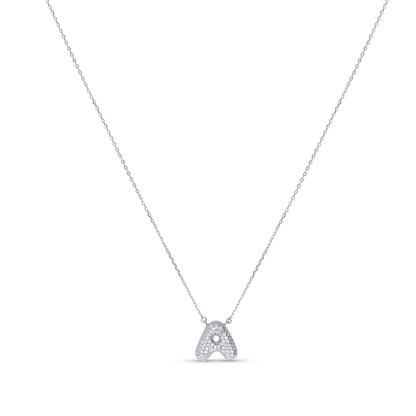 Sterling Silver Letter A Bubble Initial Necklace from Alexandra Marks Jewelry. 