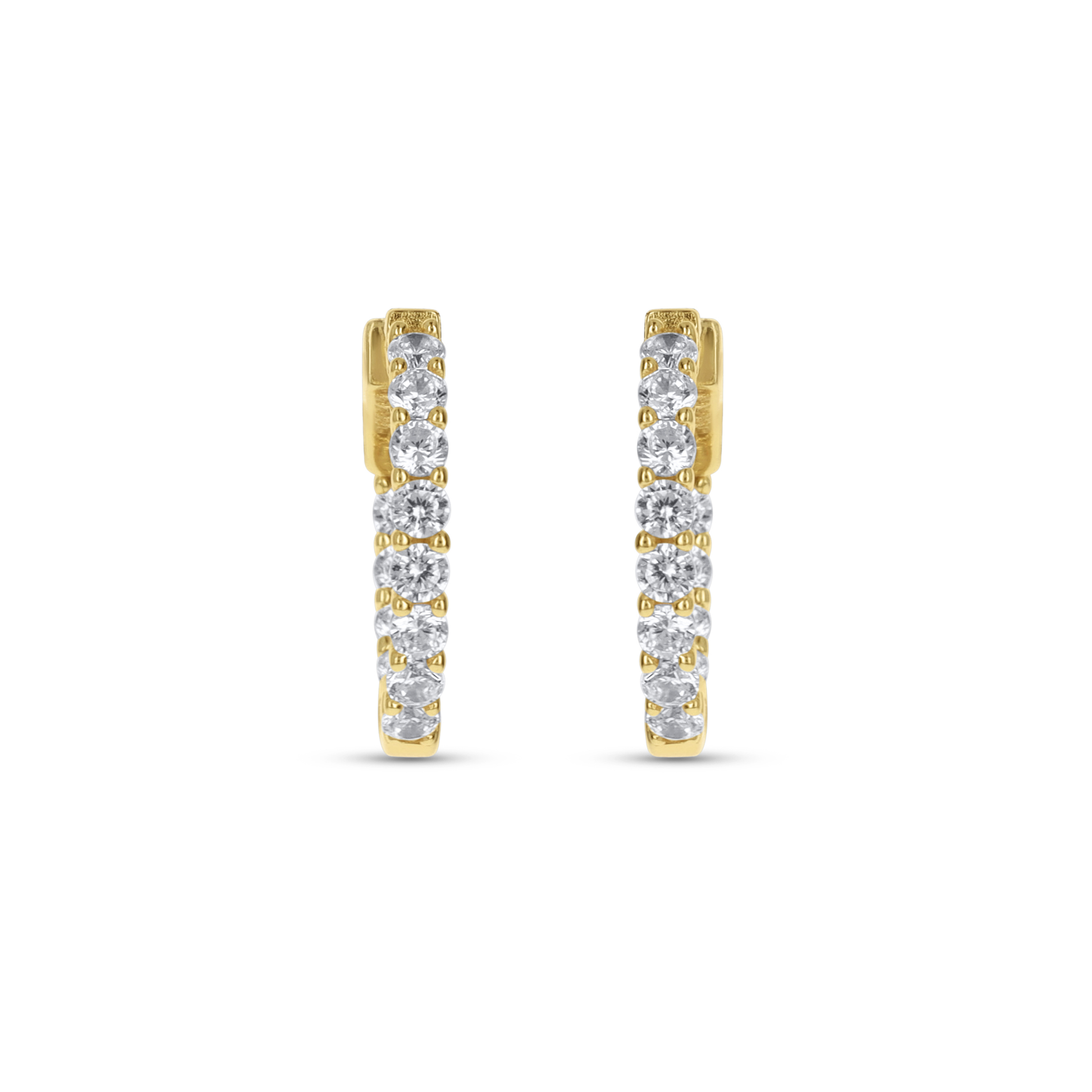 Medium Round CZ Gold Hoop Earrings from Alexandra Marks Jewelry