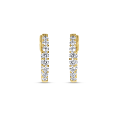 Medium Round CZ Gold Hoop Earrings from Alexandra Marks Jewelry