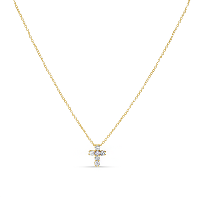 Gold Classic Diamond Like Cross Necklace from Alexandra Marks Jewelry. 