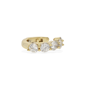 
            
                Load image into Gallery viewer, 5 Round CZ Hinge Gold Ear Cuff
            
        