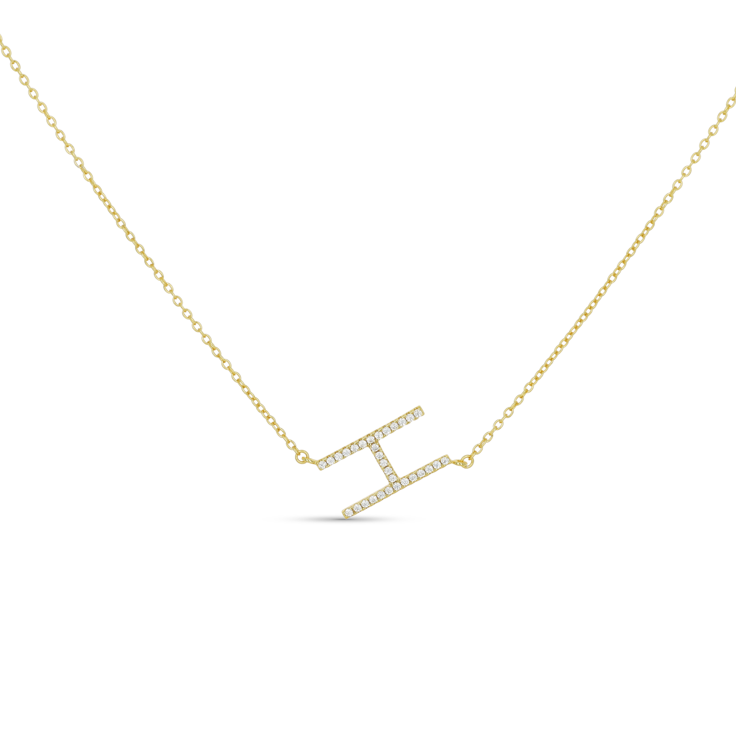 Gold CZ Letter H Necklace from Alexandra Marks Jewelry