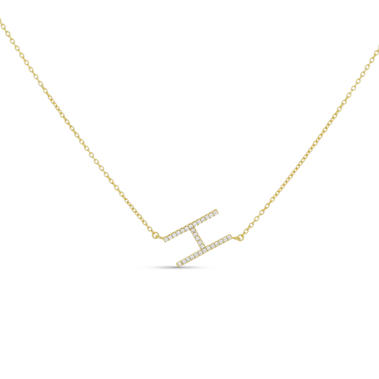 Gold CZ Letter H Necklace from Alexandra Marks Jewelry