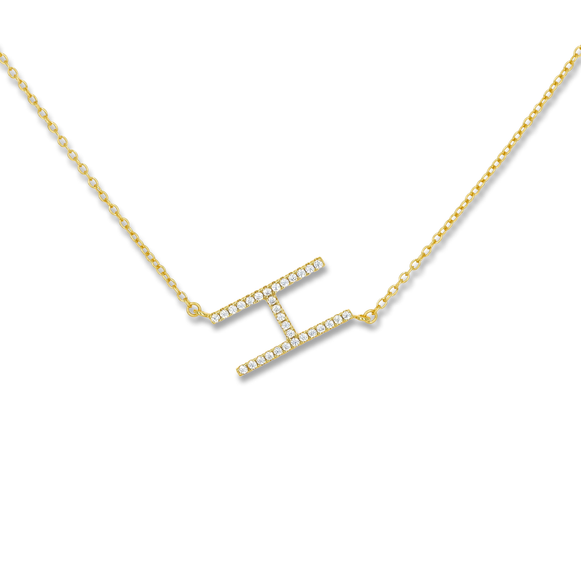 Gold Letter H Personalized Initial Necklace