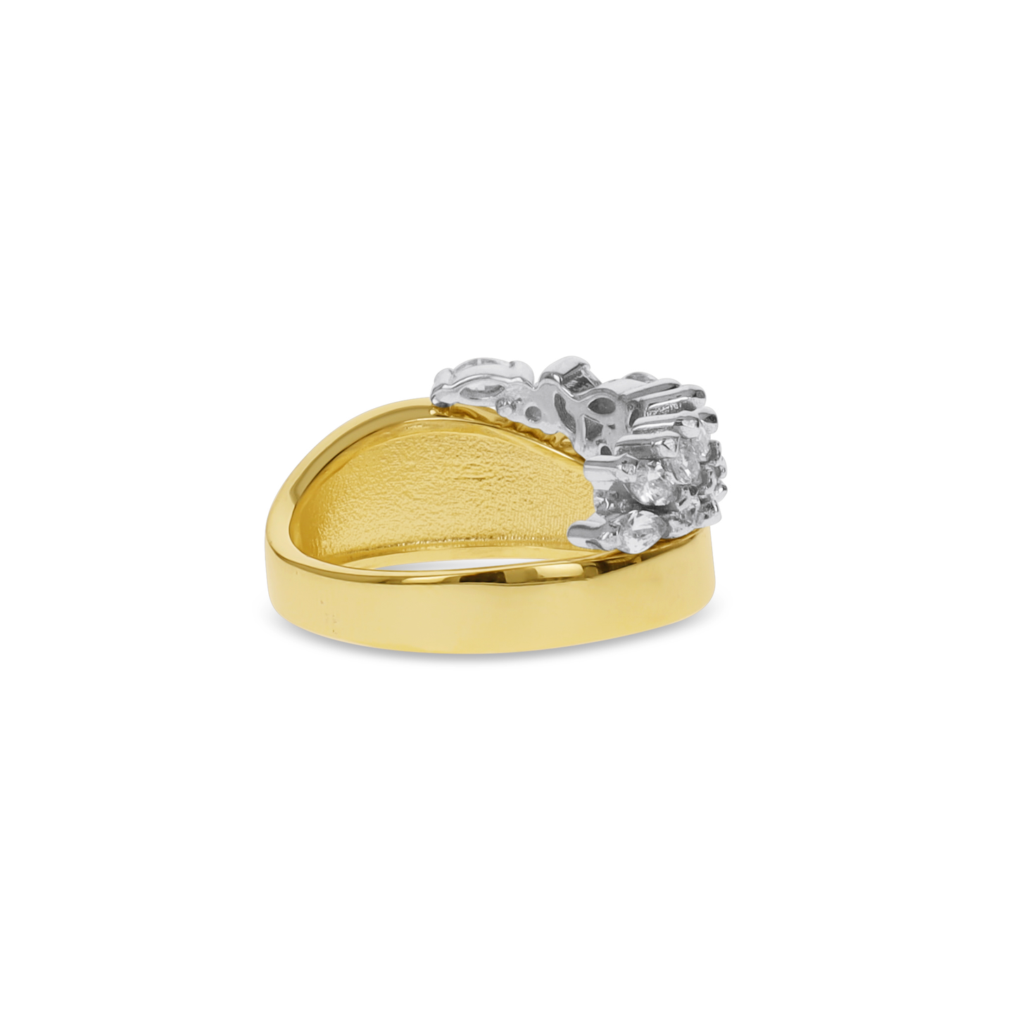 Bold Gold CZ Modern Ring 
