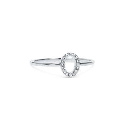 White Gold Oval Diamond Dainty Ring from Alexandra Marks Jewelry