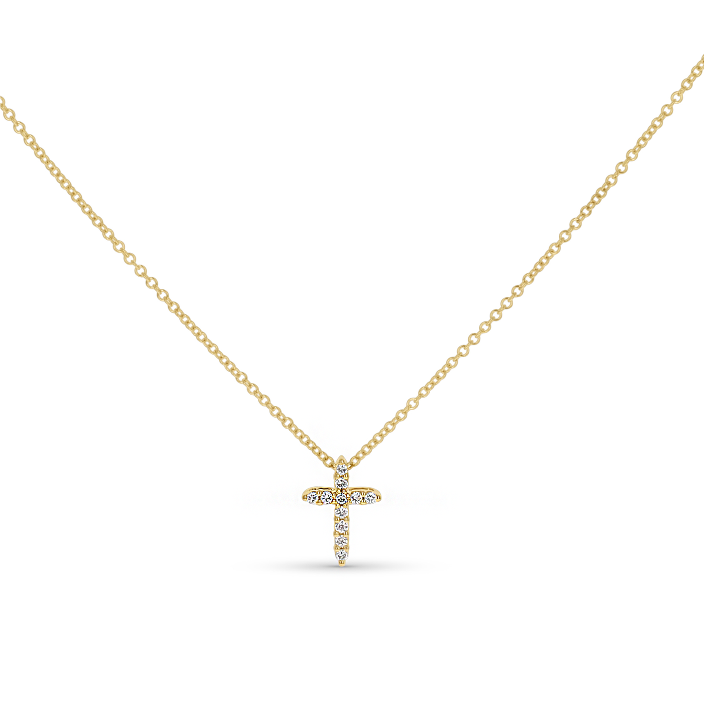 Diamond Cross Necklace in Gold