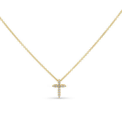 Diamond Cross Necklace in Gold