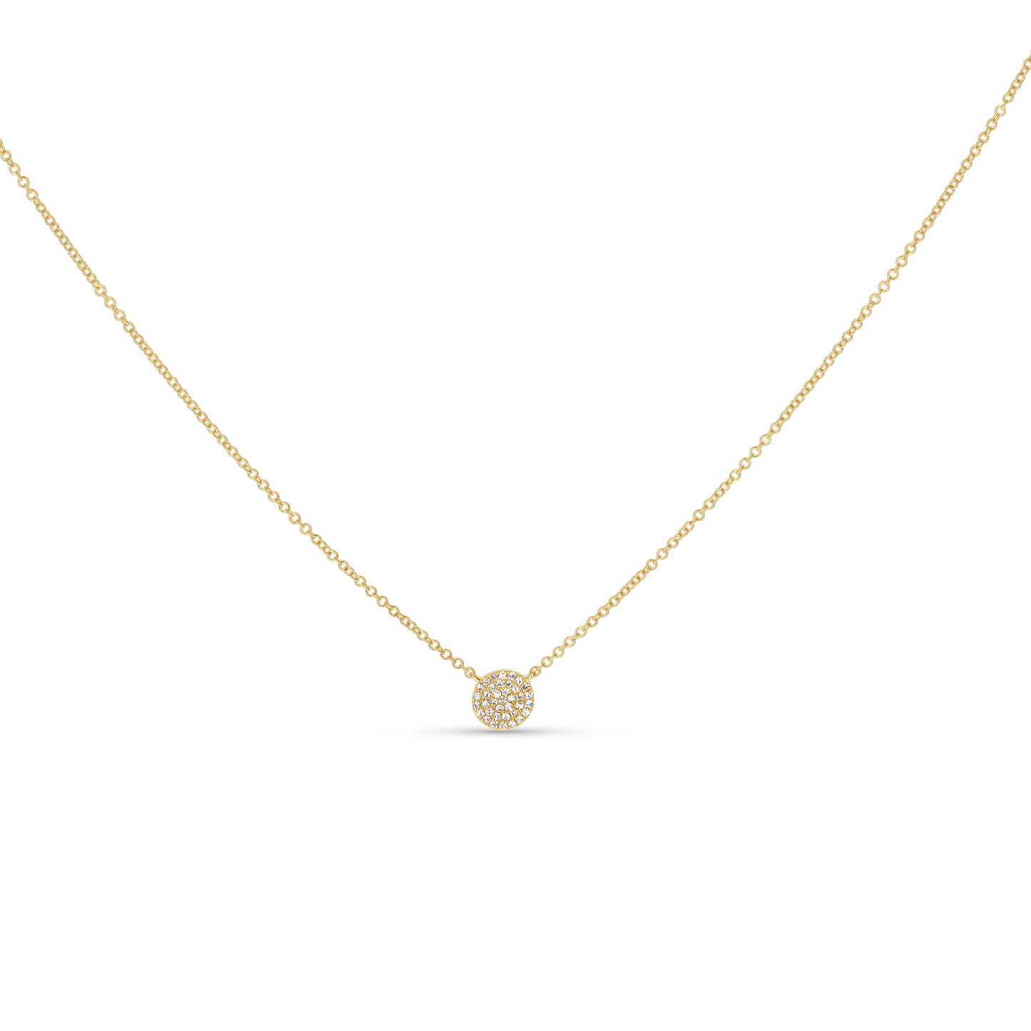 Dainty Diamond Disc Necklace in Gold from Alexandra Marks Jewelry