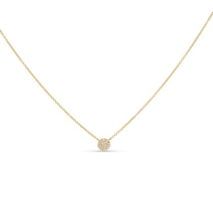Dainty Diamond Disc Necklace in Gold from Alexandra Marks Jewelry