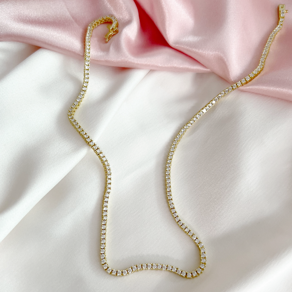 Classic Gold CZ Tennis Necklace from Alexandra Marks Jewelry