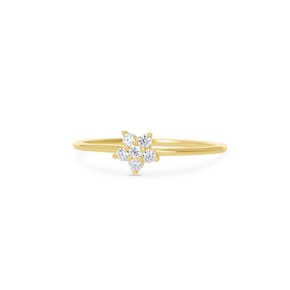 Petite CZ Flower Stacking Ring in Gold From Alexandra Marks Jewelry. 