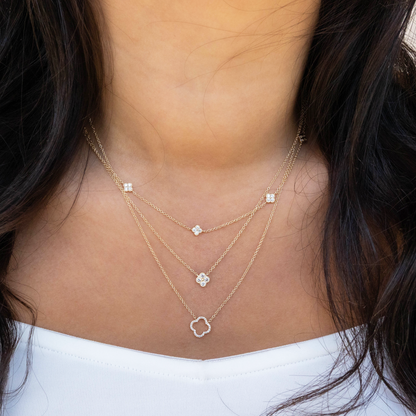 Petite Diamond Clover Necklace from Alexandra Marks Jewelry