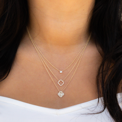 Diamond Clover Necklace Stack from Alexandra Marks Jewelry