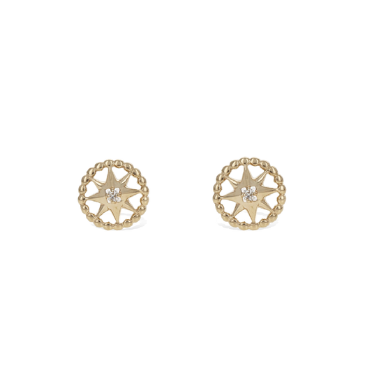 Diamond Compass Stud Earrings | Alexandra Marks Jewelry