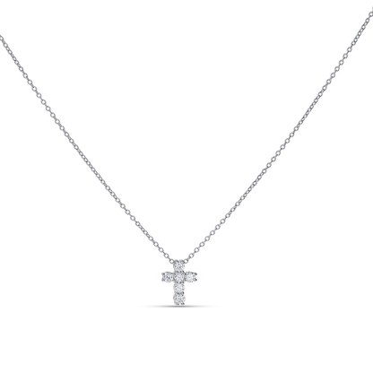 Everyday faith necklace with a cross in sterling silver from Alexandra Marks Jewelry. 