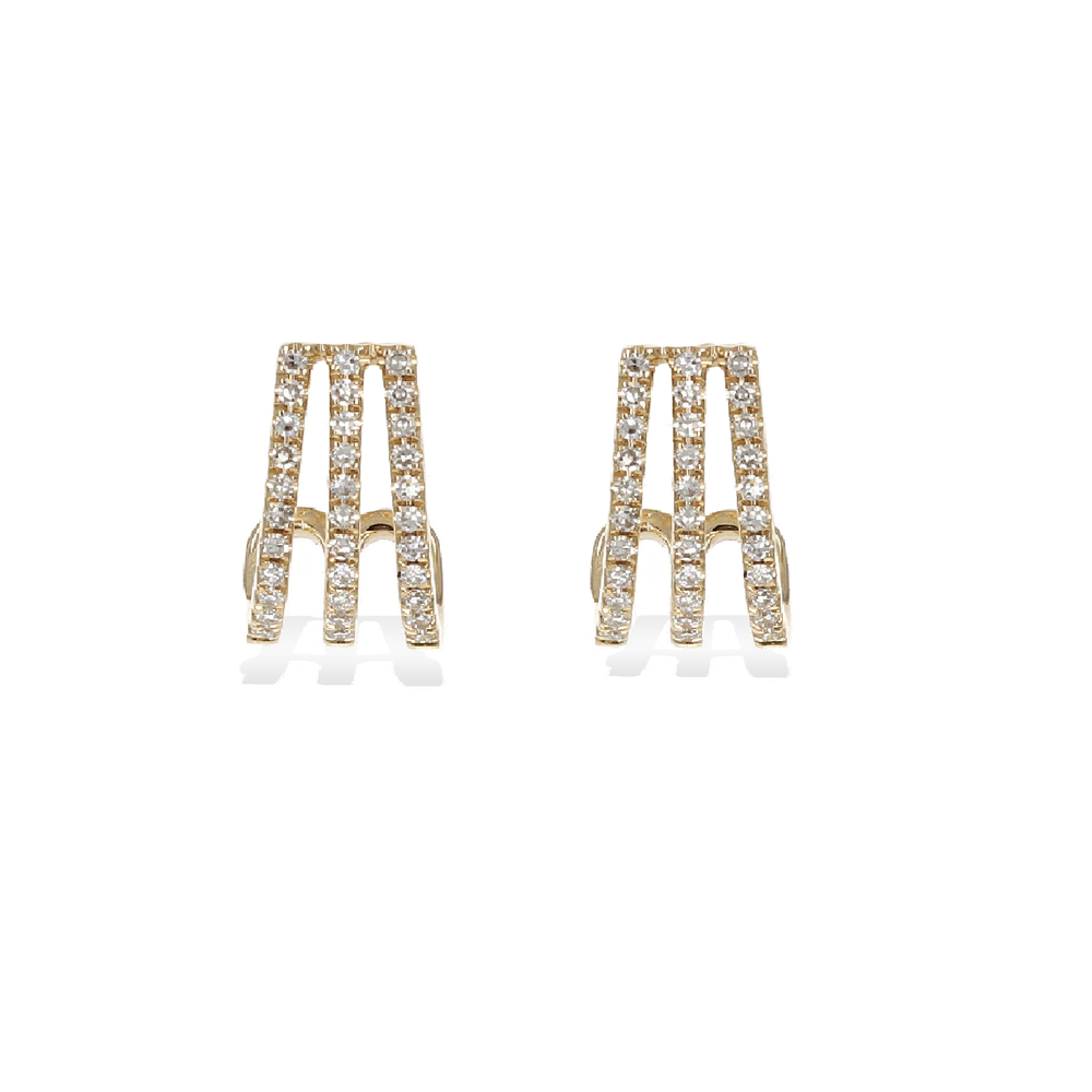 
            
                Load image into Gallery viewer, Curved Wrapped Diamond Hoop Earrings in Gold from Alexandra Marks Jewelry
            
        