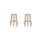 Curved Wrapped Diamond Hoop Earrings in Gold from Alexandra Marks Jewelry