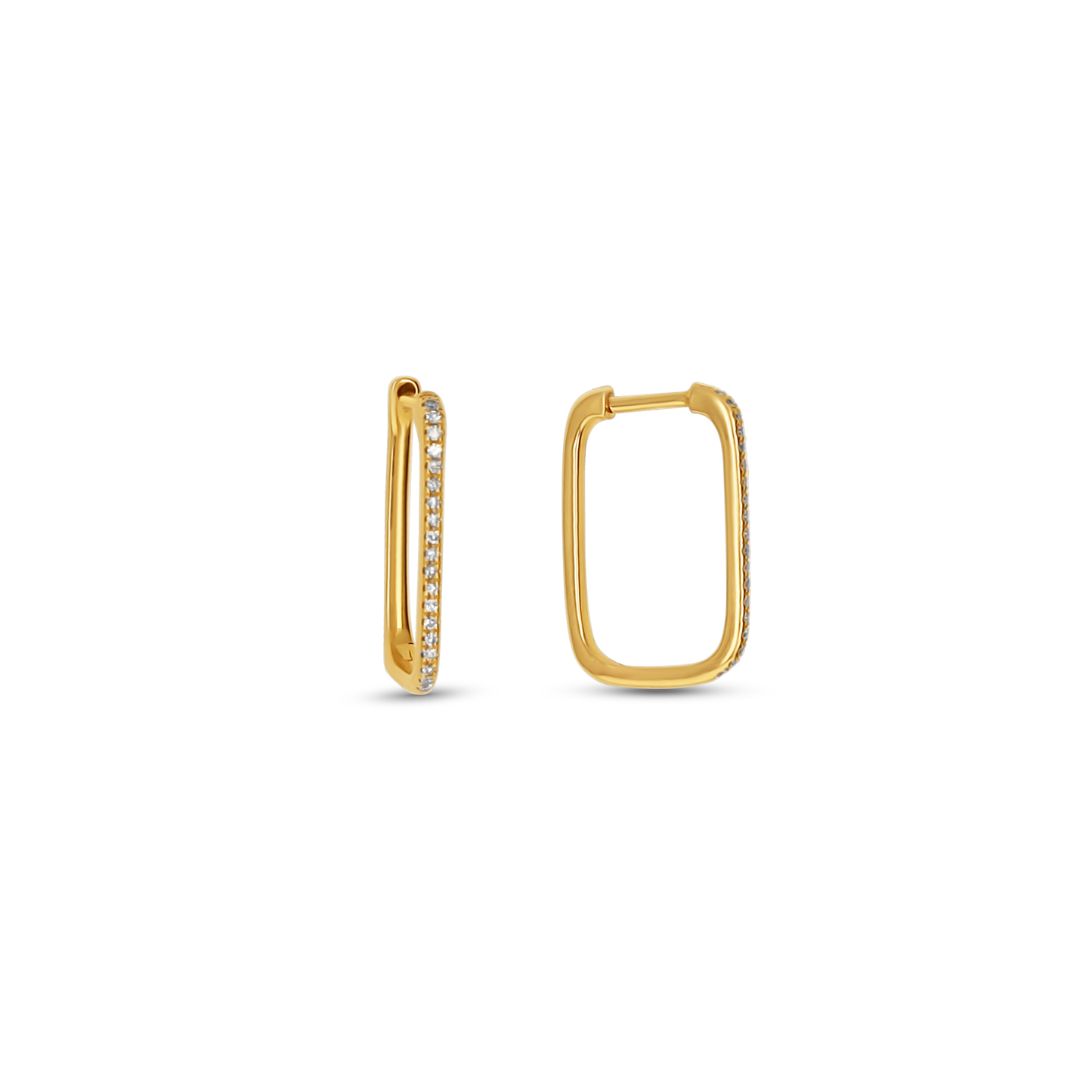 Modern Diamond Hoop Earrings in 14kt Gold | Alexandra Marks Jewelry