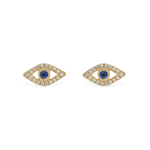 Diamond & Sapphire Evil Eye Stud Earrings in 14kt Gold from Alexandra Marks Jewelry