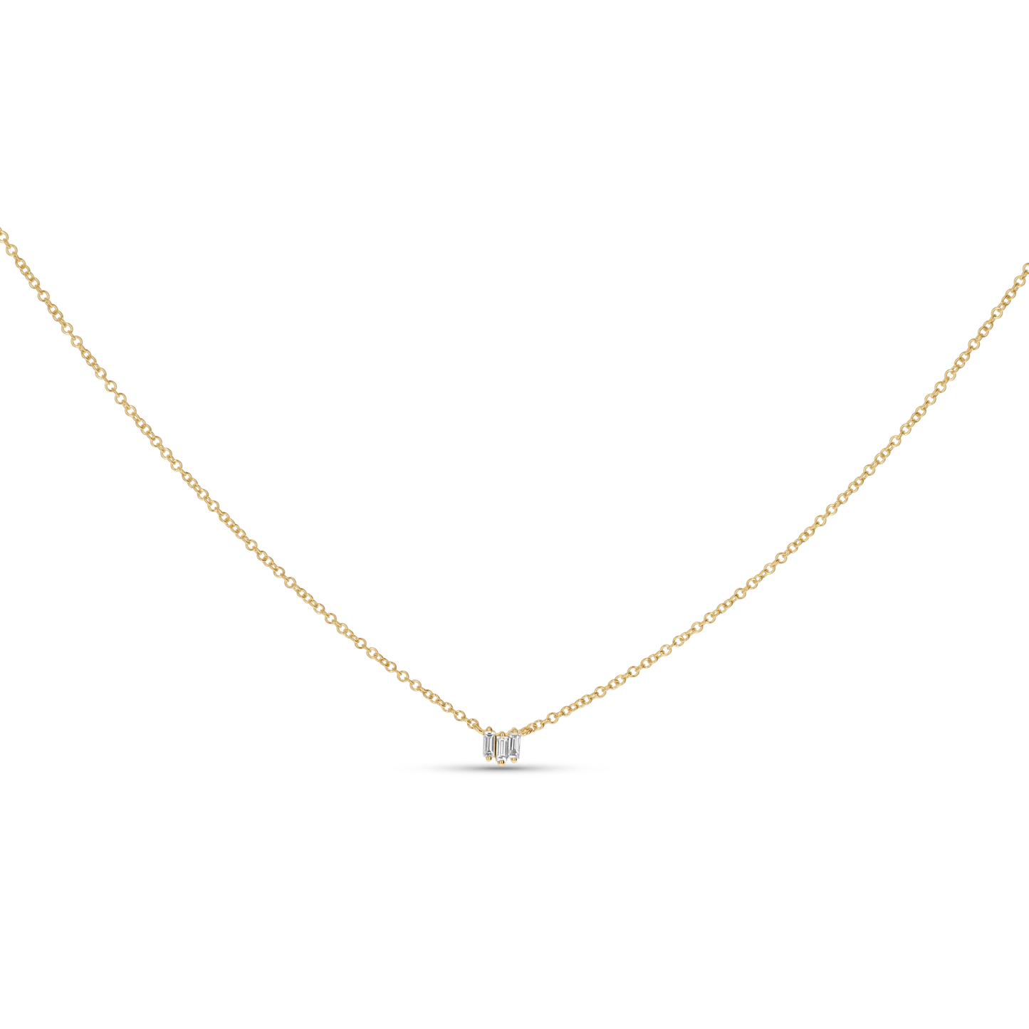 Triple Baguette Diamond Bar Necklace from Alexandra Marks Jewelry