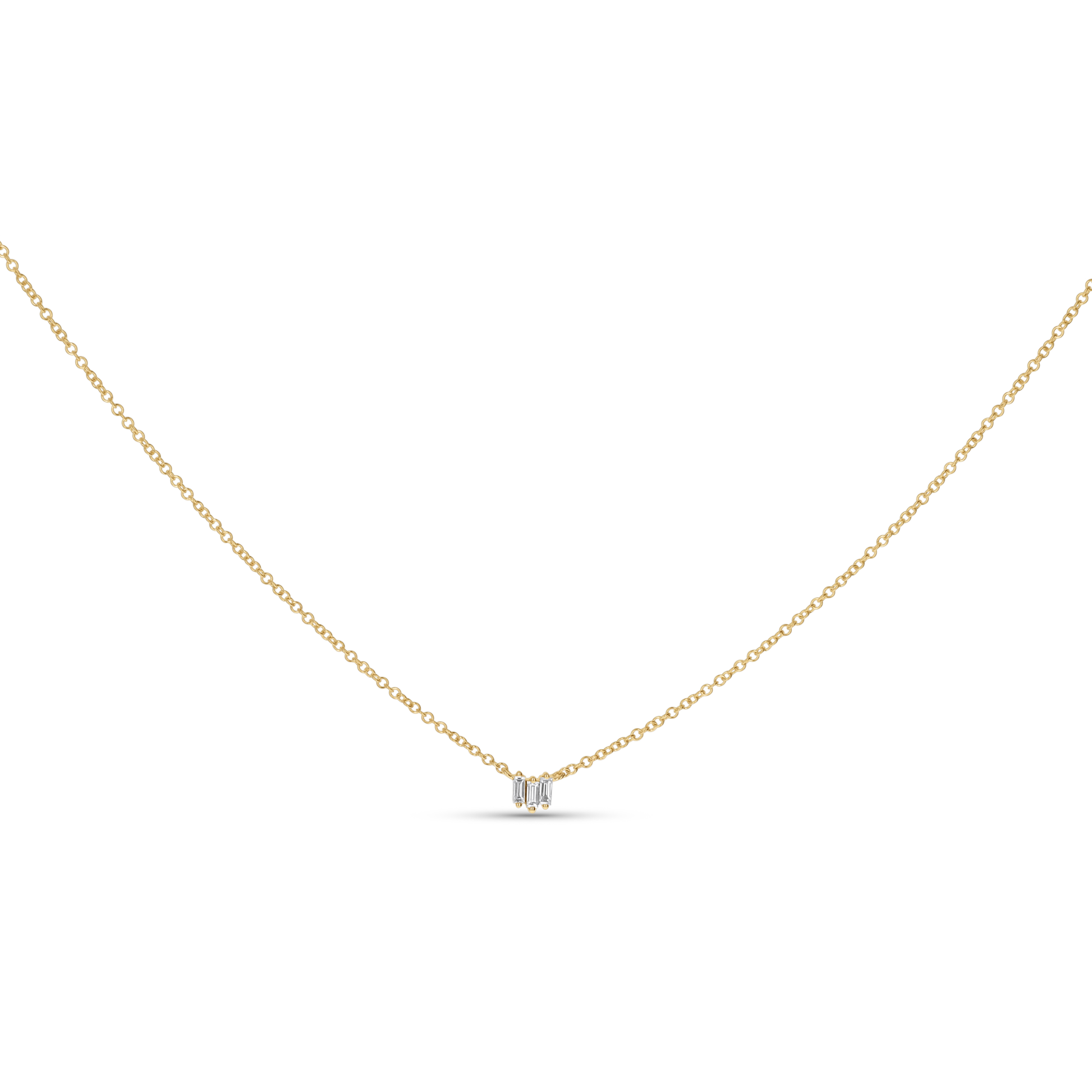 Triple Baguette Diamond Bar Necklace from Alexandra Marks Jewelry