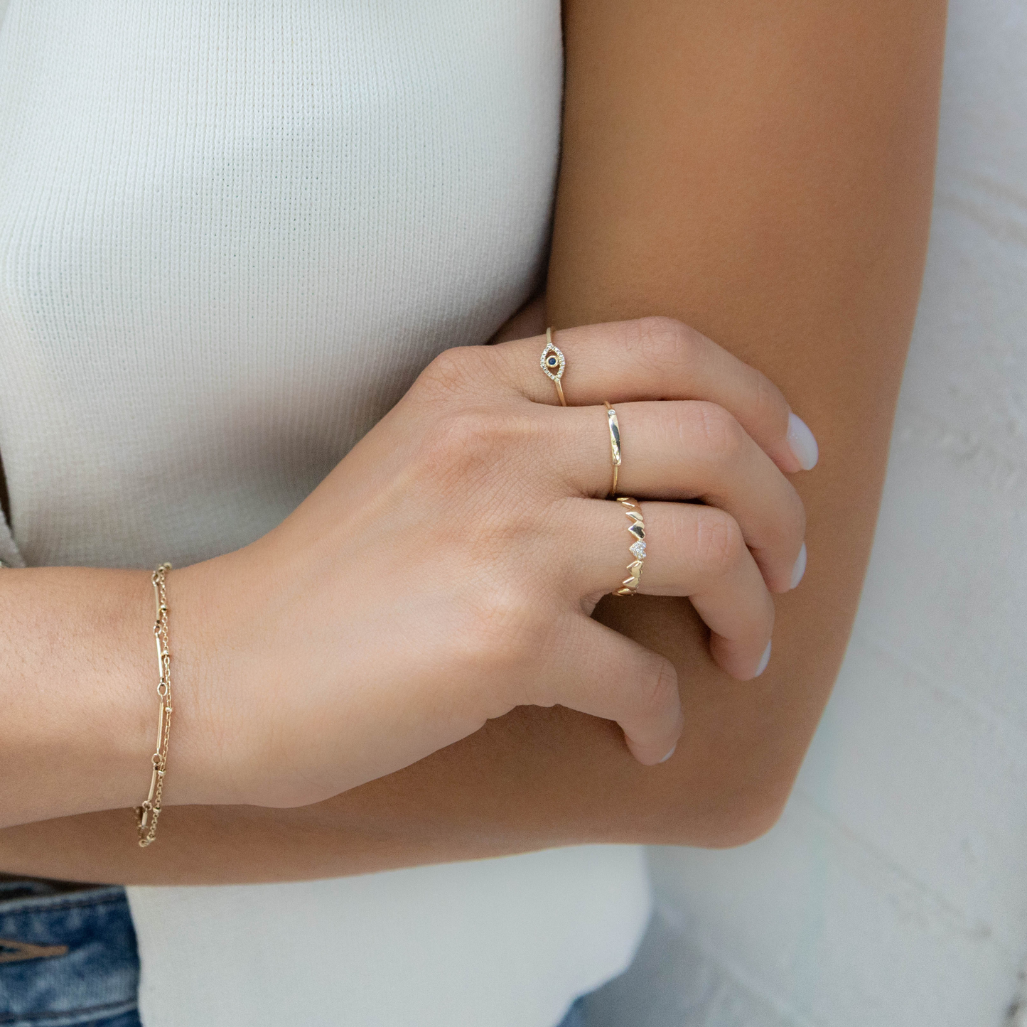 Dainty Diamond Rings in Gold From Alexandra Marks Jewelry 