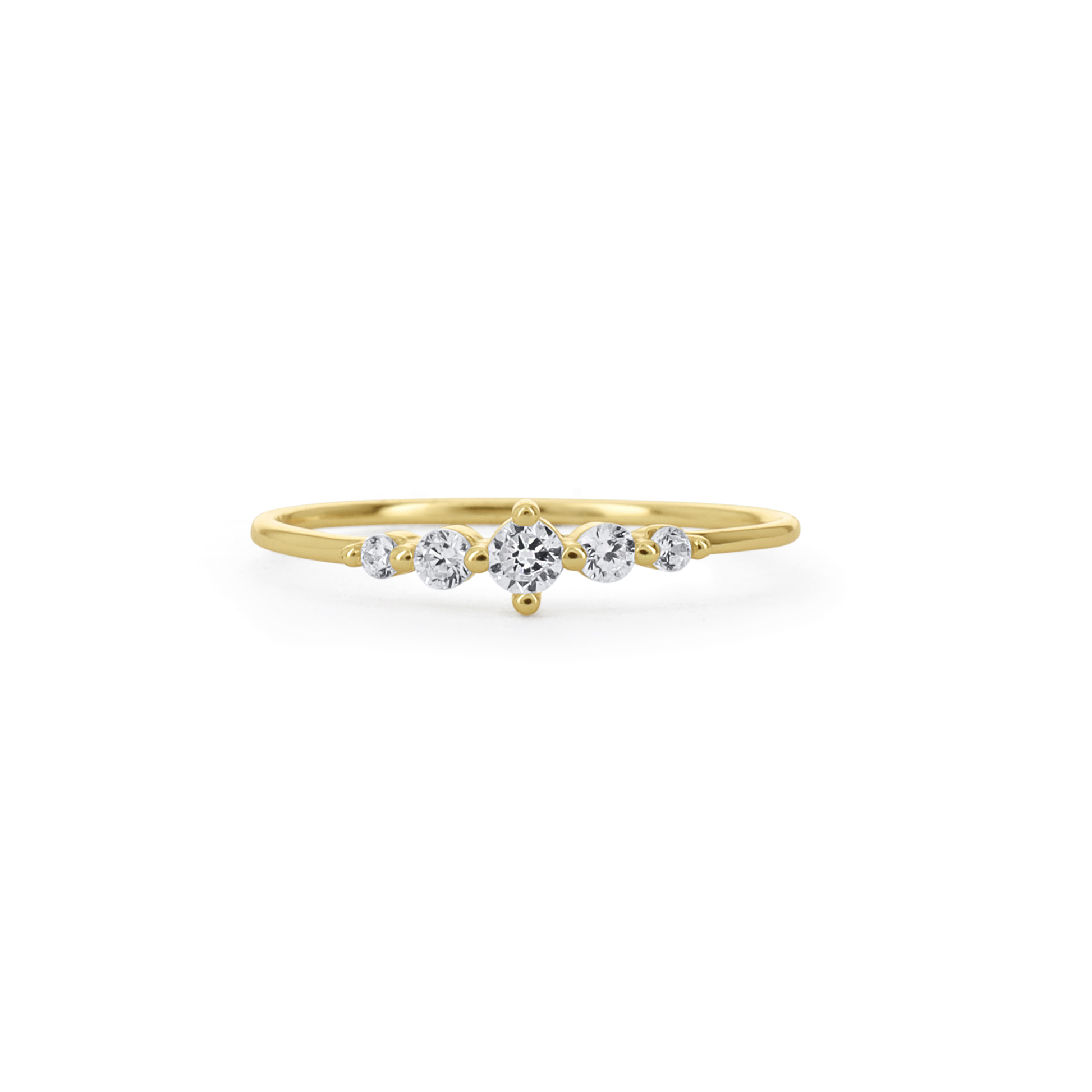 Delicate Stacking CZ Ring in Gold from Alexandra Marks Jewelry. 