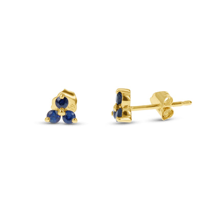Dainty Sapphire Birthstone Stud Earrings in Gold 