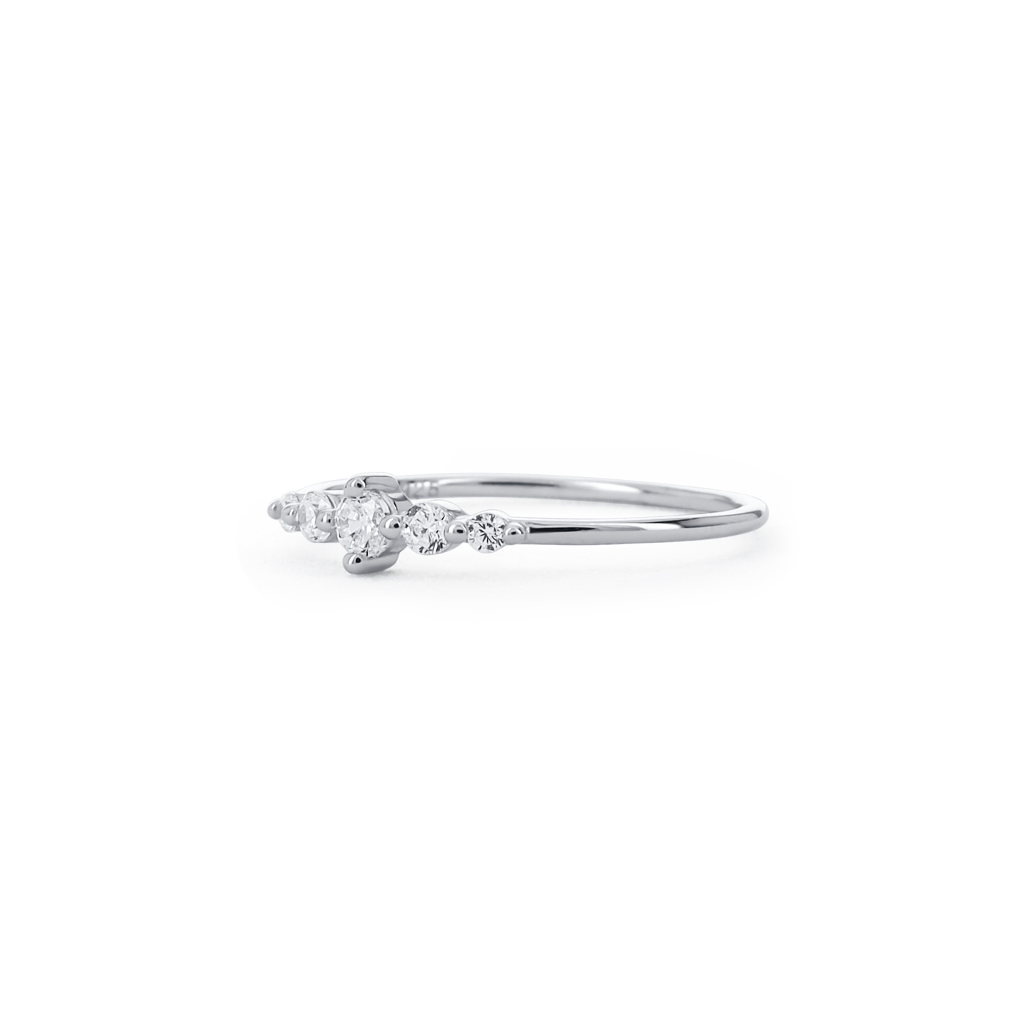 Dainty Graduated CZ Silver Ring